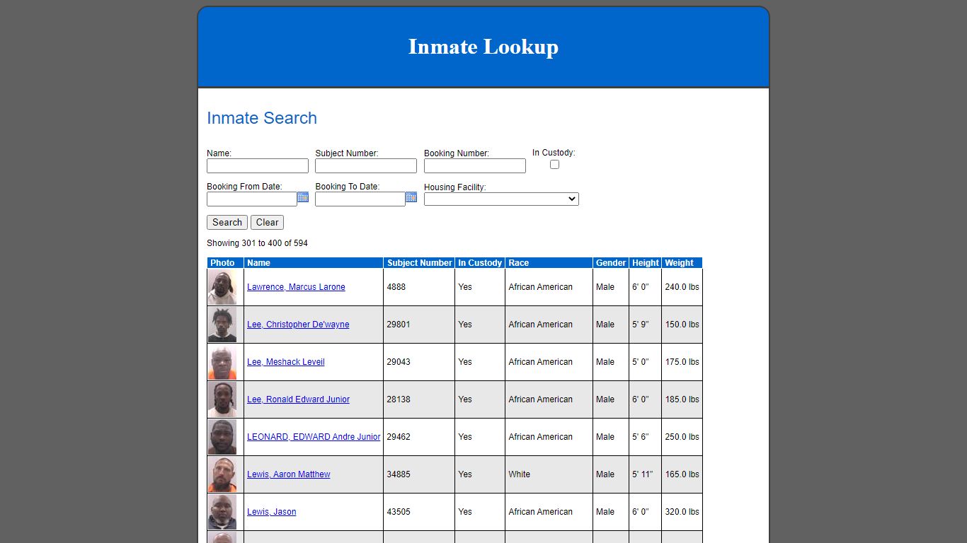 Inmate Search - Chesapeake, Virginia